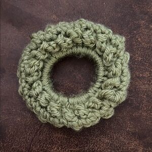 Handmade Green Crochet Hair Scrunchie